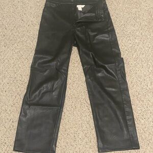 H&M Black Leather-Style Pants